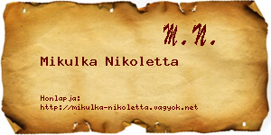 Mikulka Nikoletta névjegykártya