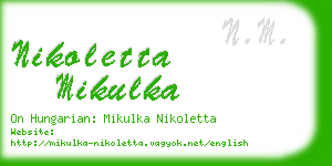 nikoletta mikulka business card